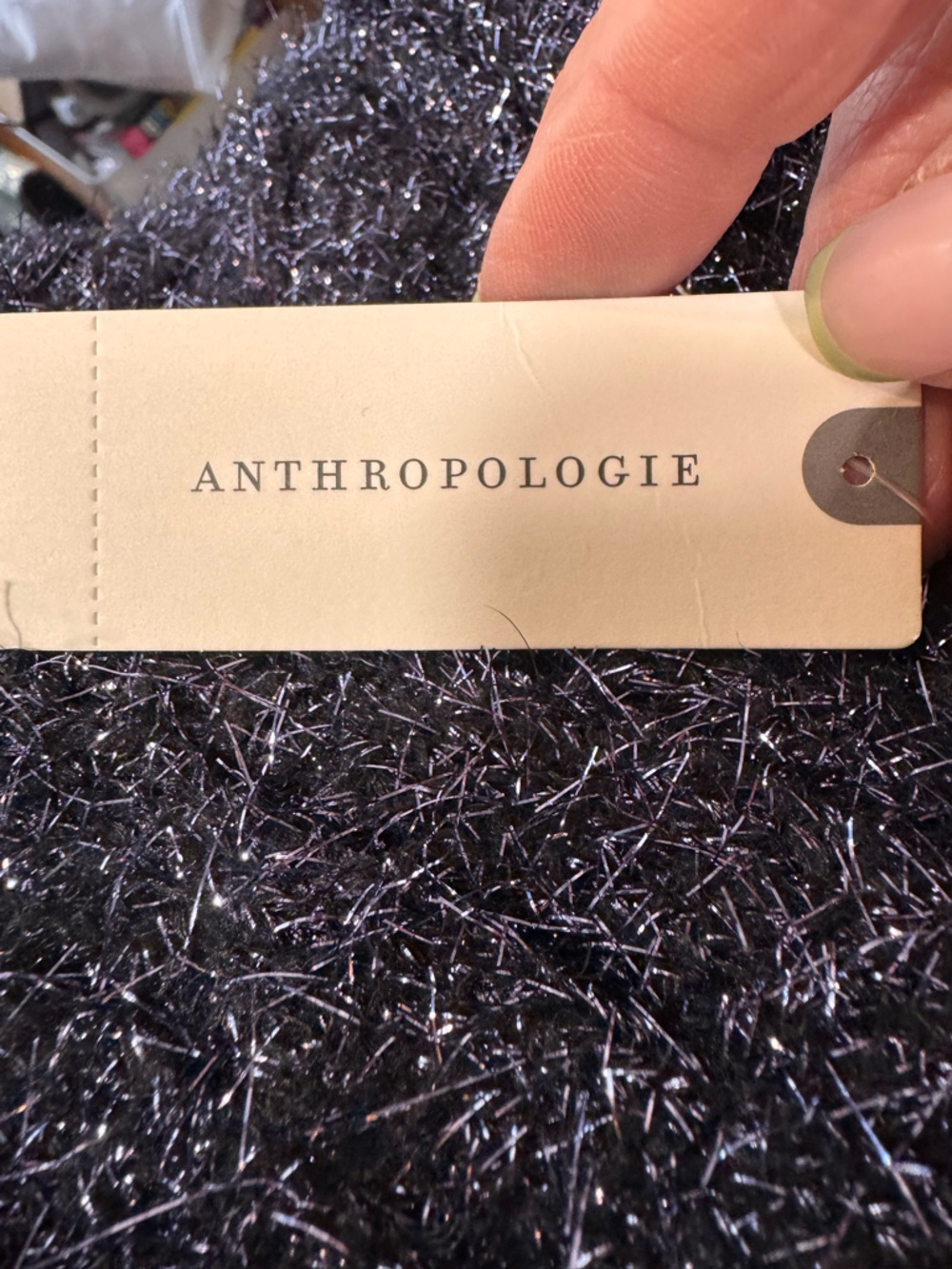 Anthropologie Boat Neck Tinsel Cardigan Sweater - Navy - sz Medium - NWT - Picture 12 of 16